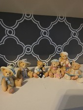 6 Vintage Cherished Teddies Collectible Figurines 1990's By Priscilla Hillman