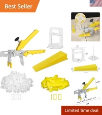 Tile Leveling System with Tile Plier - 300-Piece Tile Spacers Clips and 100-P...