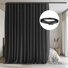 Room Divider Curtains with Flexible Ceiling Tracks Set,Blackout Curtain Ceiling
