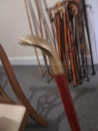 Wooden Walking Stick Cane with Brass Cobra Snake Head Handle 94cm - Picture 2 of 11