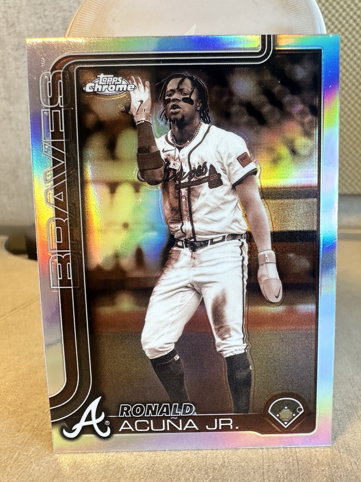 2025 Topps Chrome Ronald Acuna Jr. #257 Sepia Refractor Atlanta Braves