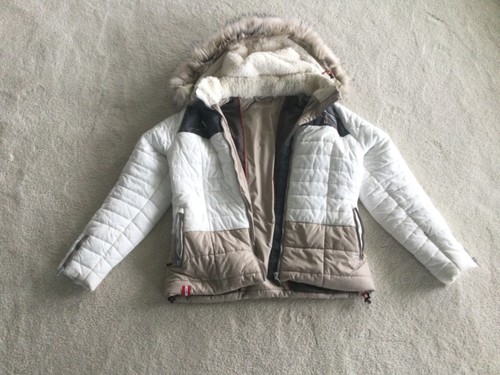 ALMGWAND WOMAN/JUNIOR WINTER JACKET ISOLATED WHITE /BEIGE REMOVABLE HOOD SIZE 40 - Picture 2 of 18