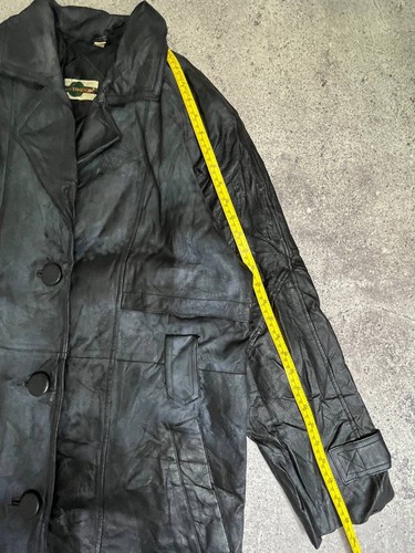 Out Brook Leder Trenchcoat Schwarz Vintage Größe L - Bild 10 von 11