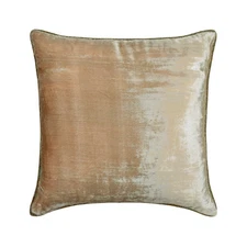 Pearl Beige Decorative Throw Pillow Cover, 16"x16" Velvet Cushion-Pearl Shimmer