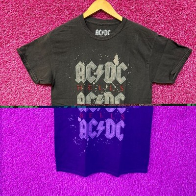 AC/DC Hells Bells Spellout Splatter Hard Rock Band Tee S/M