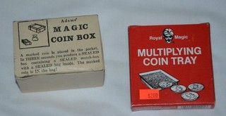 Vintage Magic Trick Adam's Magic Coin Box Royal Magic Multiplying Coin Tray