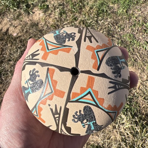 3,1/2 Jemez Pueblo Keramik Samen Topf signiert Toya Jemez Pue.Q985 - Bild 2 von 6