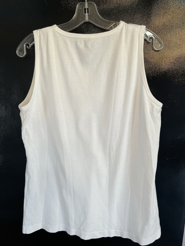 Duluth Trading Damen V-Ausschnitt Baumwolle weiß Henley Tank Top Shirt 100% Baumwolle LG - Bild 4 von 4