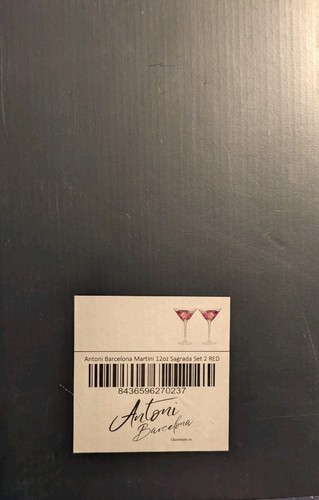 Antoni Barcelona Martini 12 Oz Sagrada Rot Gläser. Neu im Karton. Handarbeit Und - Bild 14 von 18