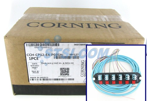 Corning CCH-CP12-E4-P03SH Pigtailed Fiber Panel, 6 LC Duplex 50um MM OM4 ~STSI - Picture 1 of 4