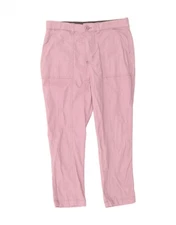 LEE Womens High Waist Straight Cropped Trousers W32 L24 Pink CY18