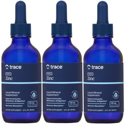 Trace Ionic Zinc, Immune & skin support (50 mg) 2 fl oz / 59 ml Each (Pack of 3)