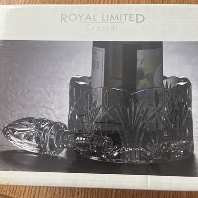 Royal Limited Traditional Chrystal wine Coaster With Bottle Stopper .  LChrystal