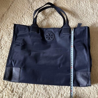 Tory Burch Navy Vinyl Tote Bag Light and Easy to Carry Authentic