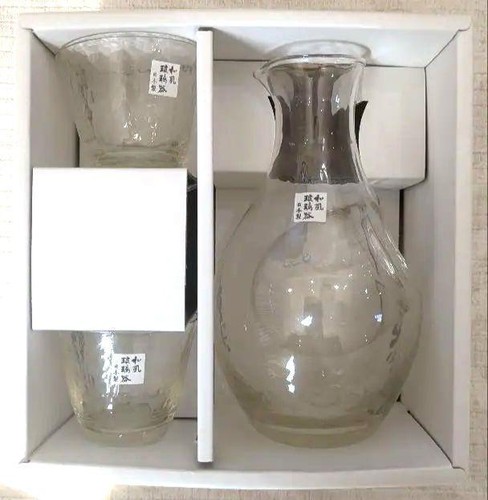 Toyosa Wood Glass Takasegawa Amber Cold Sake Set - Picture 8 of 12