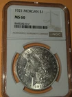 1921 Morgan Silver Dollar MS60 NGC PRICED TO SELL COMEC.