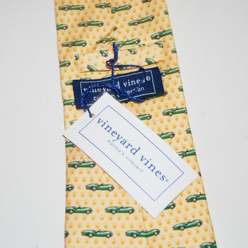 Rolex Monterey Motorsports Reunion Vineyard Vines Neck Tie Yellow 100% Silk - Picture 9 of 10