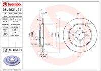 2X Bremsscheibe Hinten Brembo 08493121 FÜR Ford TVR Bremsscheiben Scheibenbremse
