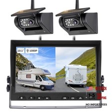 10.1" - 2 Magnetic Solar Wireless Backup Camera, HD 1080P DVR Monitor, 10 Inch