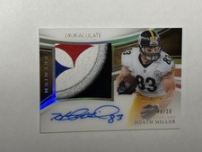 HEATH MILLER 2025 Immaculate Premium Logo Patch Auto 8/10 Pitt Steelers Rare