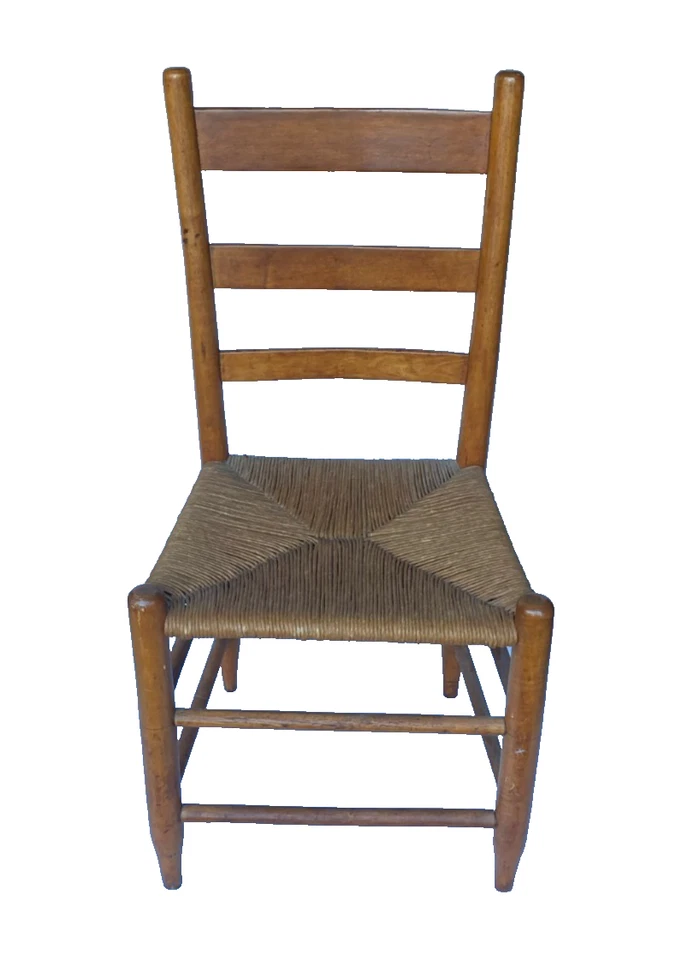 Silla vintage de madera de arce American Country comedor/asiento lateral patas lápiz Foto 2 de 3