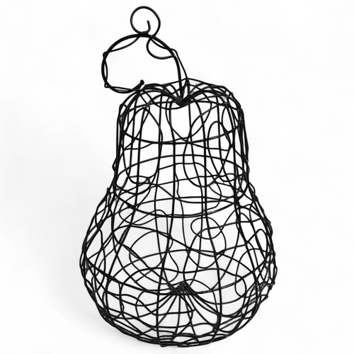 Vintage Decorative Black Wire Pear Fruit Sculpture 10'' - Picture 5 of 5