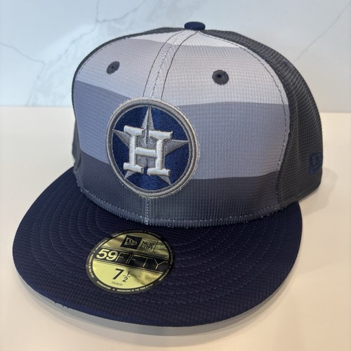 New Era MLB Houston Astros 59Fifty 5950 Fitted Cap Hat 7 1/2 Grays and Blue