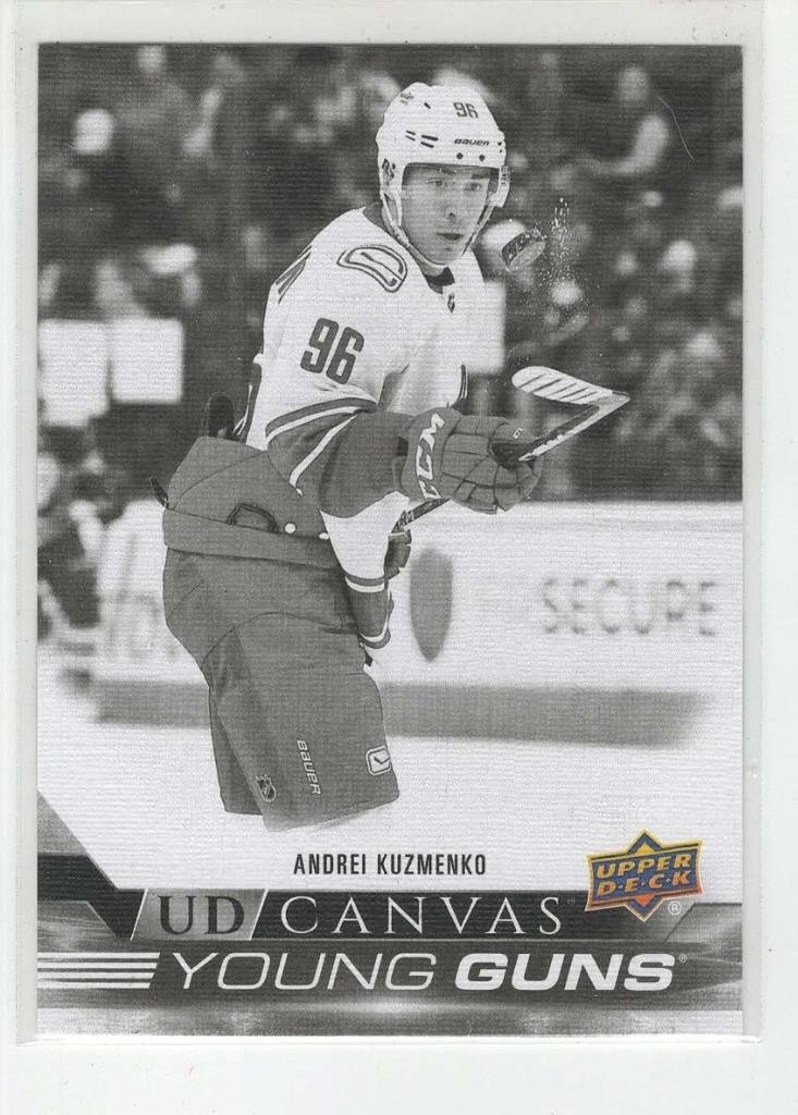 2022-23 UPPER DECK #C222 ANDREI KUZMENKO BLACK&WHITE CANVAS YOUNG GUNS VANCOUVER