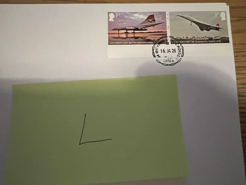 GB 2026 CONCORDE STAMPS 2 STAMPS VERY RARE AS POSTMARKED 16/01/2026 5 DAYS EARLY