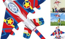 58" - Kite for Kids  Adults, Easy to Fly, Beach Trip Beginner Fighter Plane