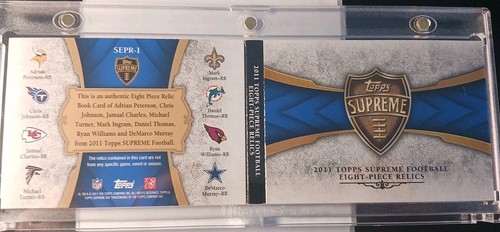Topps Supreme 2011 reliquia de ocho piezas SEPR-1 RB Adrian Peterson, CJ2k, +Más/20 - Imagen 4 de 4
