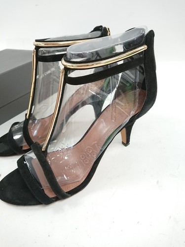 Vince Camuto Mitzy Black Suede Heels SizeUK 6 EU 39 with Gold Detail Womens - Picture 3 of 10