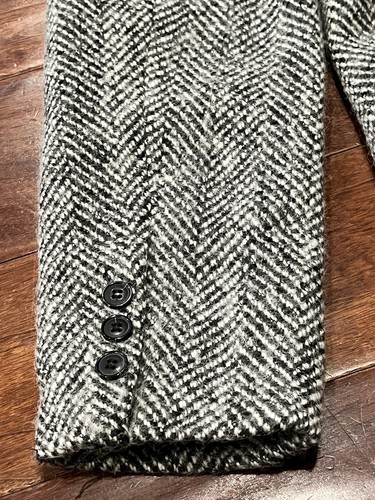 Abrigo Abrigo BooHoo Hombre Gris Negro 3 Bolsillos Para Hombre Mediano Mezcla de Lana Espiga - Imagen 8 de 21