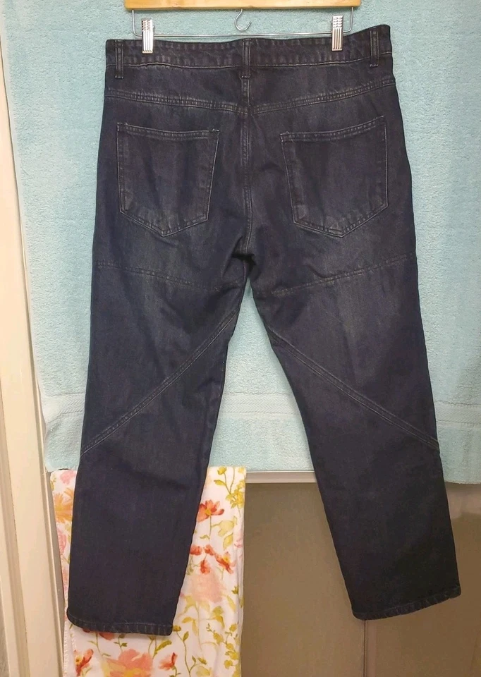 Pantalones de mezclilla para hombre RIDER PROTEC azules 34 W x 29 L asiento y rodillas reforzados Foto 4 de 4