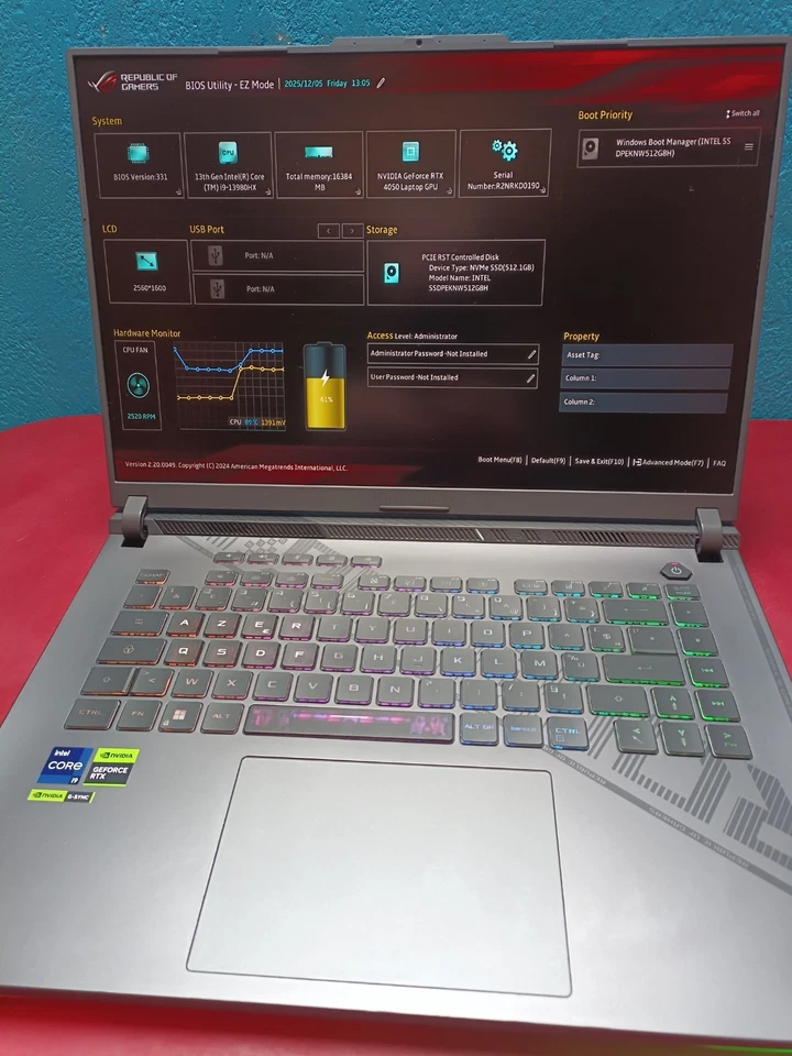 ASUS ROG STRIX G16 / I9 13th / RTX 4050 / 500 Go / 16 Go / 16" - Photo 2/4