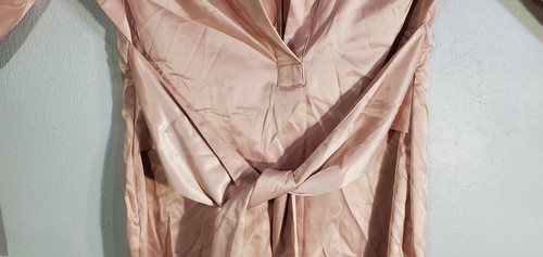 NWT Fashion Nova Peach Silky Longsleeve Dress Bathrobe Lingerie Lounge Shirt XL - Picture 6 of 11