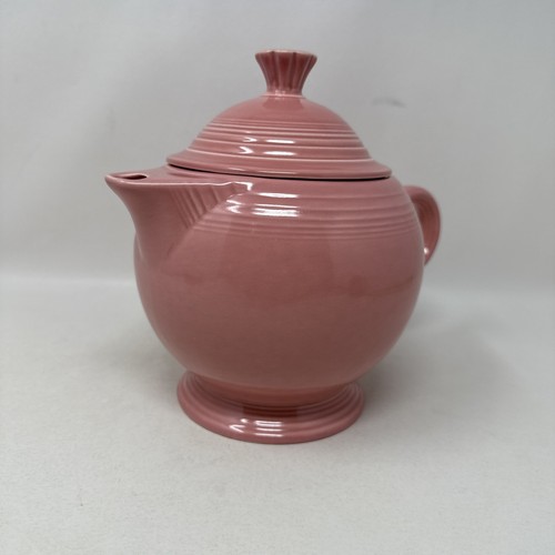 Fiesta Fiestaware Rose Pink Peony Large Teapot with Lid Pitcher 7" Tall - Picture 10 of 18
