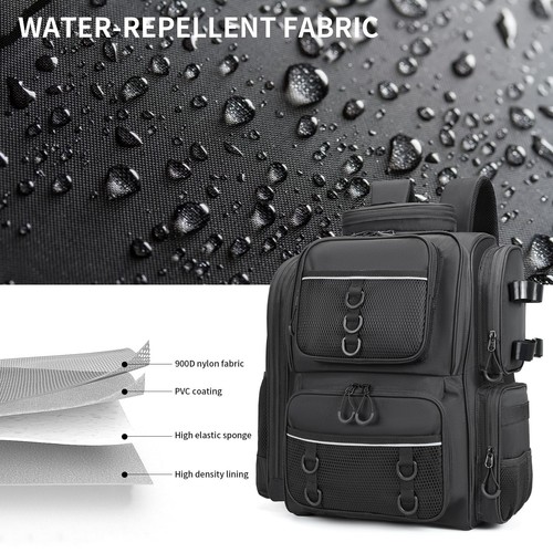 Fishing Backpack with Rod Holders. Large Ttackle Bag Strong Materials - Picture 4 of 7