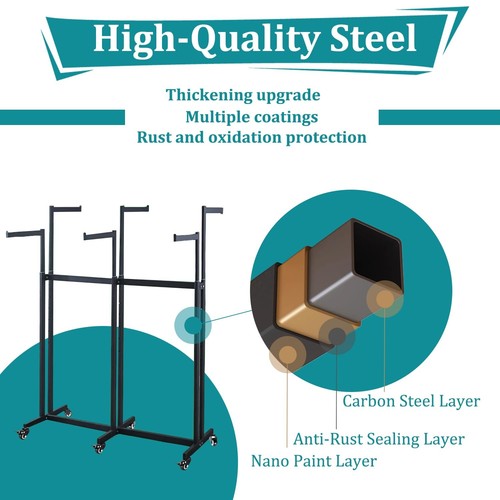 Clothes Rack 6 Arms Clothing Display Racks for Retail, Floor Standing Metal G... - Picture 3 of 9