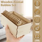 Wooden Animal Bobbin Set with 15 Sheep and Storage Box Creative Animal CrPhk