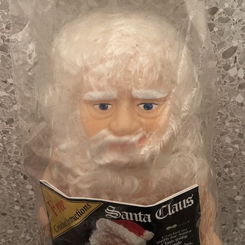 Muñeca de Papá Noel de pie artesanal de fibra 3197 Billie Peppers 1990 ojos marrones 14" nueva de stock - Imagen 2 de 8