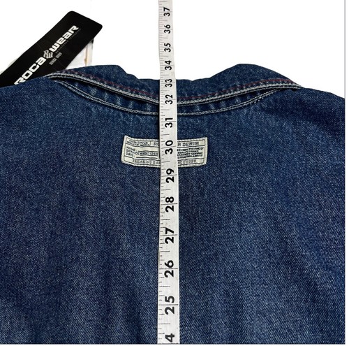 Y2K Rocawear Denim Jacket Men Sz XXL Blue Streetwear Hip Hop Dead Stock NEW - Picture 14 of 14