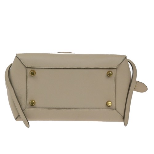 CELINE Logo Belt Bag Mini 2Way Shoulder Hand Bag Leather Beige GHW Italy 42RK964 - Bild 6 von 17