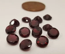 VINTAGE GENUINE GARNET 1 CARAT ROUND 6.75mm. REAL NATURAL GEMSTONE S154