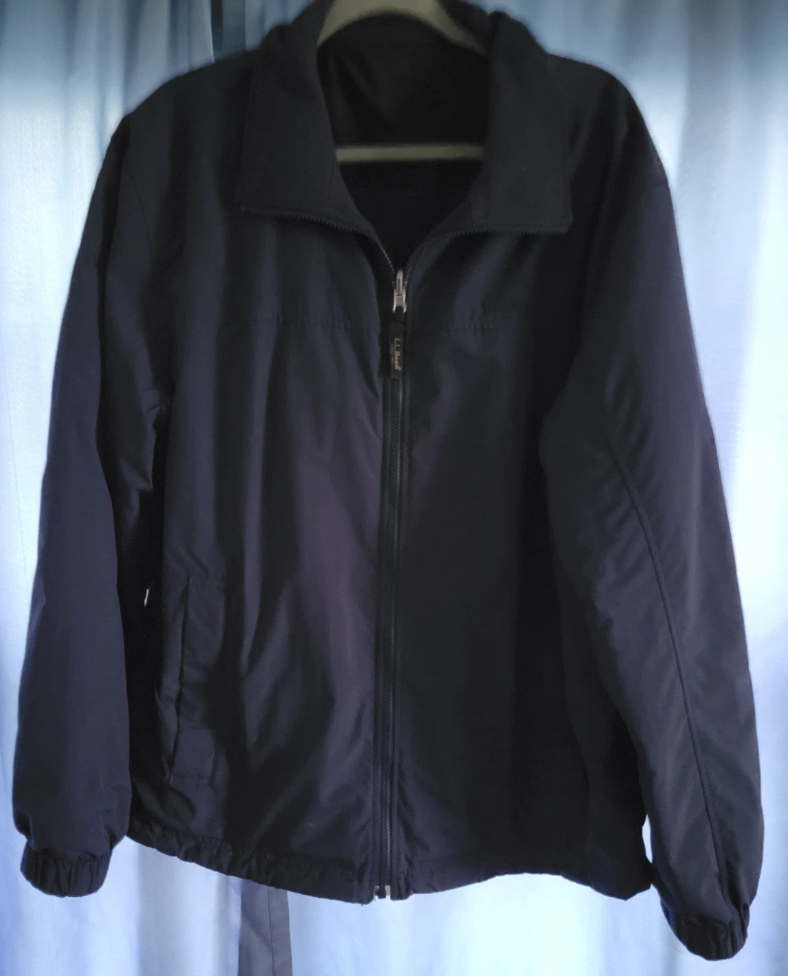 LL Bean Fleece Lined Insulated Jacket Mens Size Regular XL Navy Blue Thinsulate