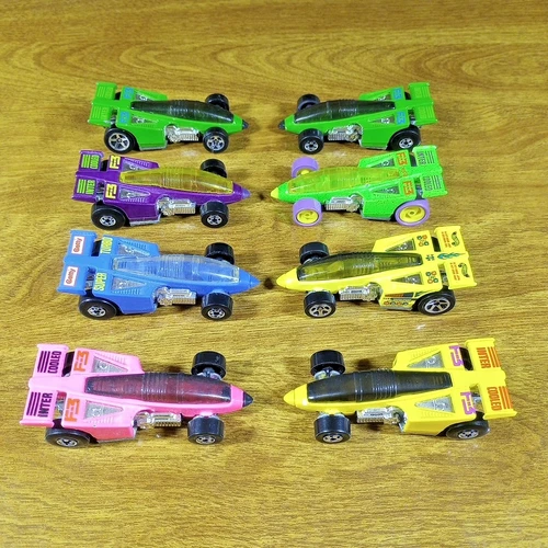Hot Wheels Lot Of 8 Shadow Jet BW Blackwall Yellow Pink Blue Getty 2-Pack 5SP