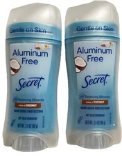 Secret Aluminum Free  Coconut 48 Hour Deodorant Free Of Parabens (2 Pack)