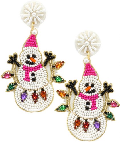 Viola women's beaded snowman earrings size One Size