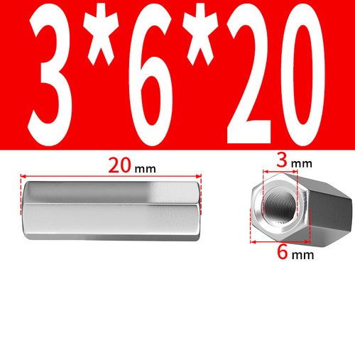M3 M4 M5 M6 - M24 A2 EDELSTAHL SECHSKANT VERBINDER MUTTERN GEWINDESTANGENKUPPLUNGEN - Bild 16 von 88