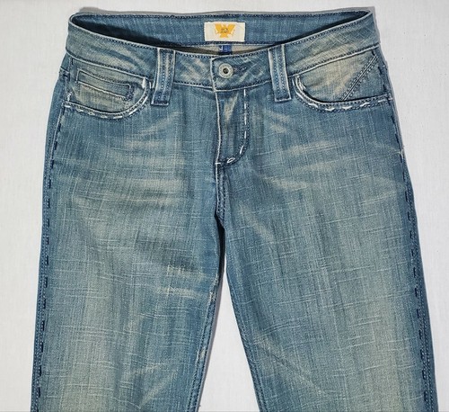 Antik Denim Jeans Women Size 25 Blue Wash Bootcut Stretch Lace Big Stitch USA - Picture 6 of 8